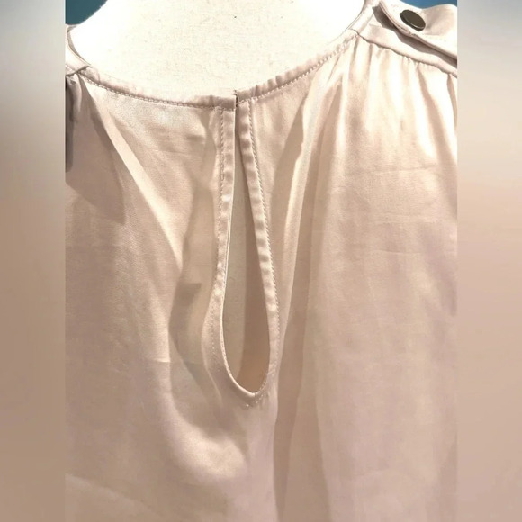 🆕 Ramy Brook MELISSA Smock Waist Satin Jogger Jumpsuit Color BONE, Size Medium - Picture 9 of 10